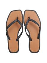 Chinelo Bico Quadrado Dedo Feminino Casual Verão Preto Chinelo Bico Quadrado Dedo Feminino Casual Verão Preto