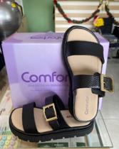 Chinelo Black Papete Comfortflex