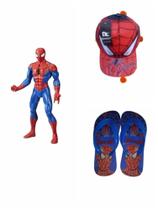 Chinelo boné e boneco homem aranha ,Kit completo para seu filho