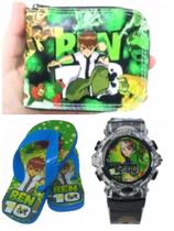 Chinelo , bone e carteira do ben10 , kit 3 em1 para seu filho , novidade