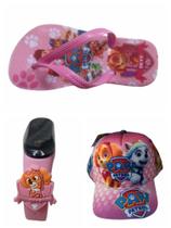 Chinelo bone e relogio a prova d agua da paytrulha canina menina Skye , super kit 3 em