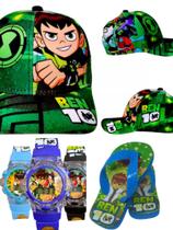 Chinelo boné e relógio musical digital com led , do Ben10 ,kit 3 em 1 para seu filho se divertir