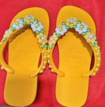 Chinelo Bordado Havaianas Adulto Amarelo