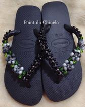 Chinelo bordado preto 35/36 37/38 39/40 Chinelo bordado preto 35/36 37/38 39/40