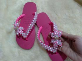 Chinelo bordado Rosa Flux