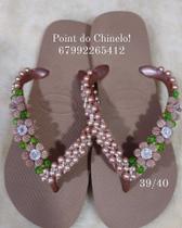 Chinelo bordado Rose Gold 35/36
