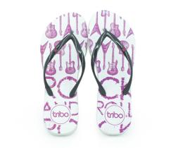 Chinelo Borracha Feminino Rock'n Roll Tiras Finas Confort
