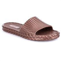 Chinelo Brizza Slide EVA Bronze Metal - Feminino