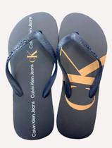 Chinelo Calvin Klein Jeans Logo Flow Azul Marinho