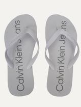 Chinelo Calvin Klein Jeans Silk Grey Logo Básico Branco
