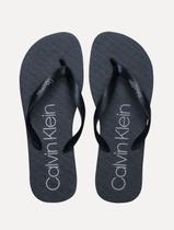 Chinelo Calvin Klein Swimwear Silk Basic Grey Logo Azul Marinho