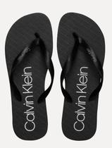 Chinelo Calvin Klein Swimwear Silk Basic Logo Preto