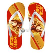 Chinelo Capitã Marvel face Chinelo Capitã Marvel face