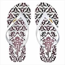 Chinelo Casual Feminino Arabescos Marrom, Magicc Chinelo Casual Feminino Arabescos Marrom, Magicc