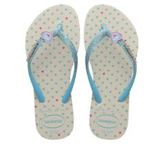 Chinelo Casual Havaianas Infantil Meninas Slim Glitter II Cor:BegeTamanho:29/30