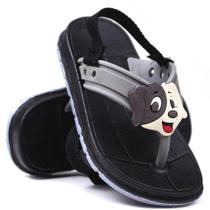 Chinelo Casual Infantil Bebê Ajustavel Cachorro Preto Chinelo Casual Infantil Bebê Ajustavel Cachorro Preto