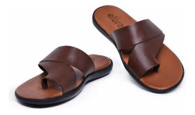 Chinelo Casual Masculino TB390 Elore Slider Em Couro Chinelo Casual Masculino TB390 Elore Slider Em Couro