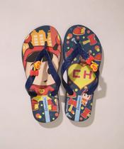 chinelo chaves chapolin infantil azul unissex