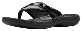 Chinelo Clarks Breeze Reyna Cloudsteppers feminino preto 8