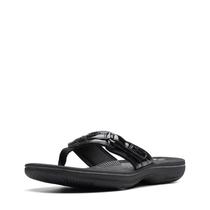 Chinelo Clarks Breeze Sea feminino preto patenteado tamanho 5 Chinelo Clarks Breeze Sea feminino preto patenteado tamanho 5