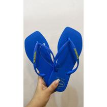 Chinelo Clean Square Logo Pop-Up Cor:Azul BrilhanteTamanho:33/34