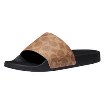 Chinelo Coach Udele revestido de lona feminina TAN tamanho 7