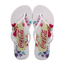 Chinelo Coca Cola Flower Bottle Feminino Branco