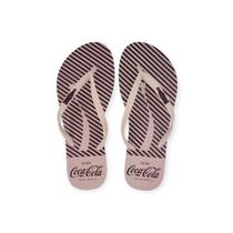 Chinelo Coca-Cola Shoes Coastal Stripes Feminino Adulto Ref. CC4837 Chinelo Coca-Cola Shoes Coastal Stripes Feminino Adulto Ref. CC4837