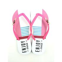 Chinelo Coca-Cola Shoes Coke Enjoy Feminino Adulto - Ref CC3656 - Tam 34/42 Multicores