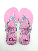 Chinelo Coca-Cola Shoes Feminino Adulto Tropical Waves Ref CC3430
