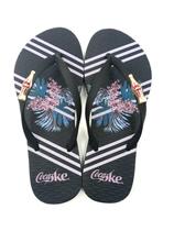 Chinelo Coca-Cola Shoes Striped Leaves Feminino Adulto - Ref CC3623 - Tam 34/42 Multicores