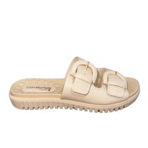 Chinelo Comfortflex Fivela Regulavel 23-45404 Em Couro