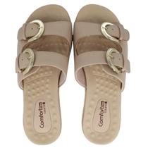 Chinelo Comfortflex Tira Dupla Com Fivela Tamanho:37Cor:Bege