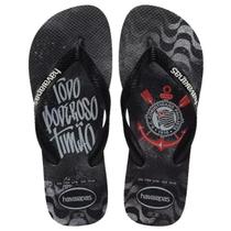Chinelo Corinthians 2026 Preto Todo Poderoso Timão