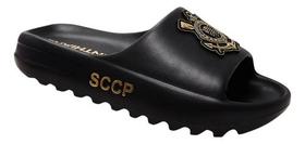 Chinelo Corinthians Nuvem Preto Dourado -