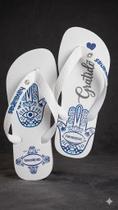 Chinelo de Borracha Personalizado Gratidão e Olho Grego Tamanho 33 ao 40