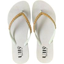 Chinelo de Dedo Branco com Detalhes em Perolas - ULLY Chinelo de Dedo Branco com Detalhes em Perolas - ULLY
