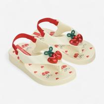 Chinelo De Dedo De Bebê Belle Cerejinha Ipanema Bege Chinelo De Dedo De Bebê Belle Cerejinha Ipanema Bege