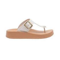 Chinelo de Dedo Fem Petite Jolie Day Off White/Avelã PJ6486