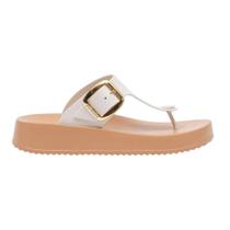 Chinelo de Dedo Fem Petite Jolie Day Off White/Avelã PJ7499 Tamanho:39/40Cor:Nude