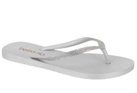 Chinelo de dedo feminino beira rio 8449.602 tiras em strass