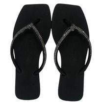 Chinelo de Dedo Feminino com Brilho Strass Sua Cia Diamond