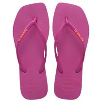 Chinelo de Dedo Feminino Slim Square Logo Pop Up Havaianas