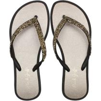 Chinelo De Dedo Flor De Griffe Tiras Brilhantes Feminino