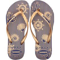 Chinelo de Dedo Havaianas Slim Nautical Feminino Chinelo de Dedo Havaianas Slim Nautical Feminino