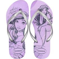 Chinelo de Dedo Havaianas Slim Princesas Feminino Chinelo de Dedo Havaianas Slim Princesas Feminino