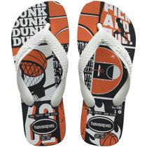 Chinelo de Dedo Infantil Menino Havaianas Masquete Laranja Branco