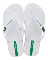 Chinelo de dedo ipanema feminino brasil branco e verde
