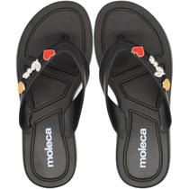 Chinelo de Dedo Moleca Tira Grossa Apliques Love Feminino Chinelo de Dedo Moleca Tira Grossa Apliques Love Feminino