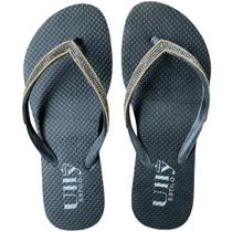 Chinelo de Dedo Preto com Detalhes Dourado e Prata na Tira - ULLY Chinelo de Dedo Preto com Detalhes Dourado e Prata na Tira - ULLY